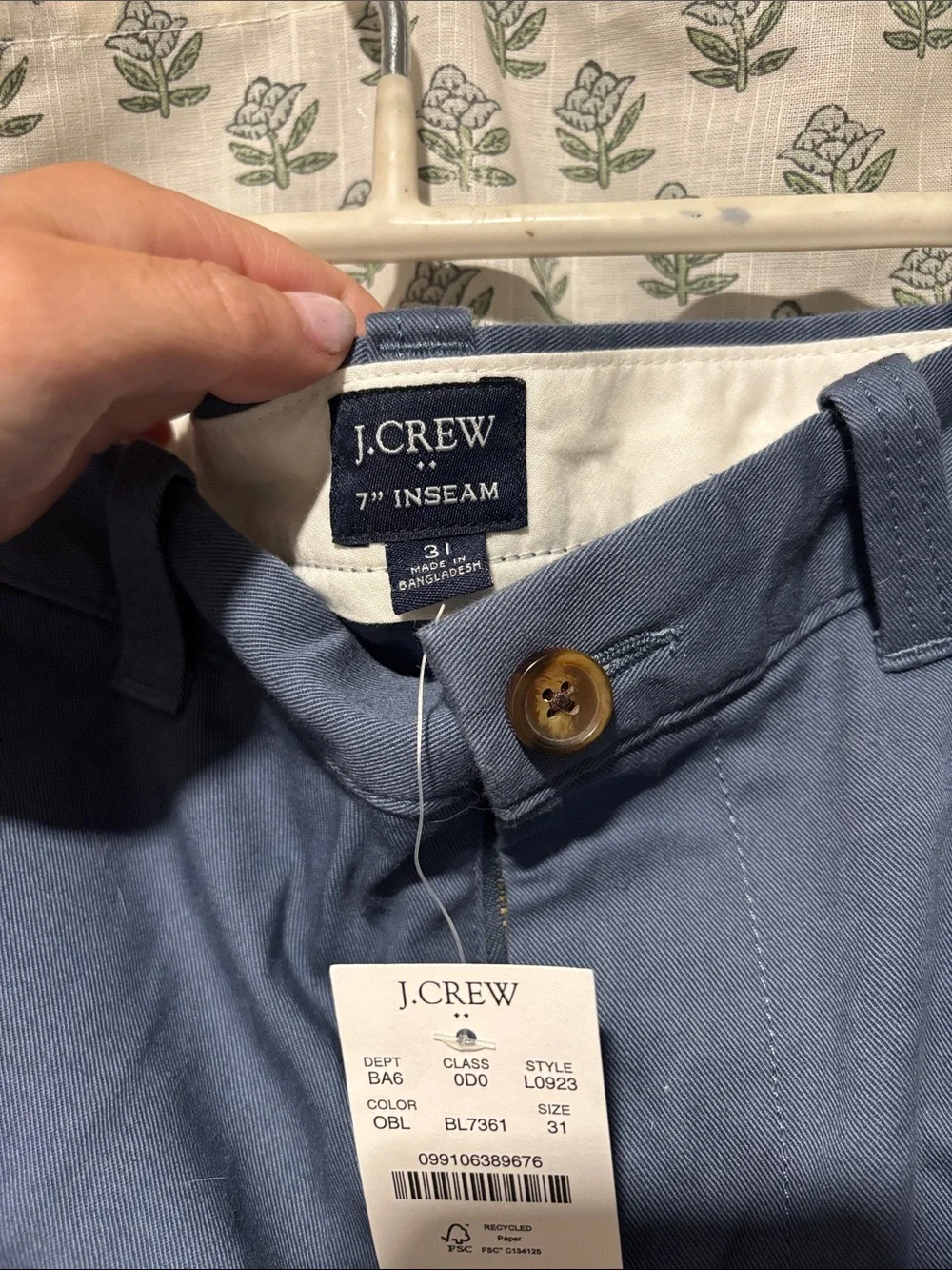 J. Crew Slate Blue Flat-Front Chino Shorts